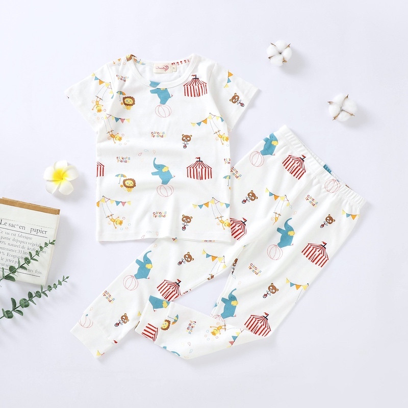 Pajama Set 2Y-7Y Organic Cotton O-neck Super Soft And Breathable Circus HY6003-32